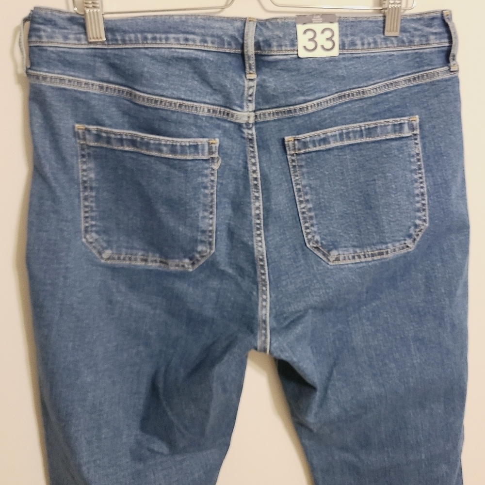 Gap | Women's Flared High Rise Medium Indigo Blue Jeans (Size 16R/33) - Picture 11 of 16